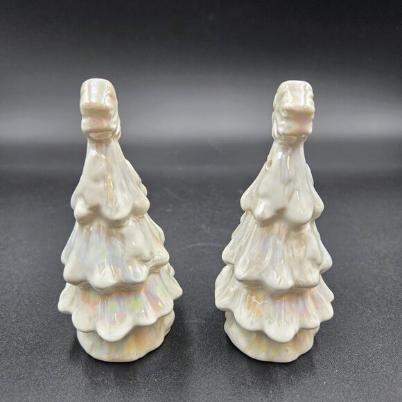 White Christmas Tree Salt And Pepper Shakers With Tray Bella Casa By Ganz Read - Picture 11 of 13